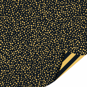 Dubbelzijdig inpakpaper | Luxury dots black/gold