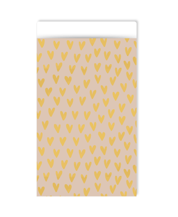 Dubbelzijdig inpakpapier | Lots of love gold - Afbeelding 2