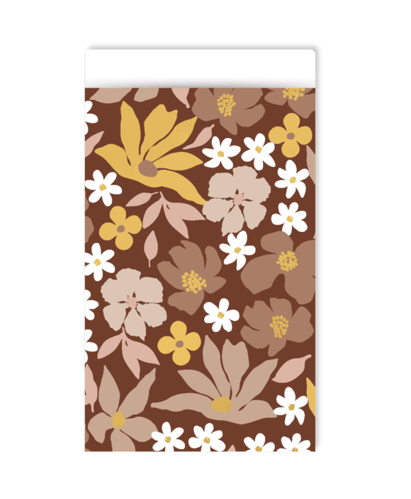 Dubbelzijdig inpakpapier | Mokka flowers - Afbeelding 2