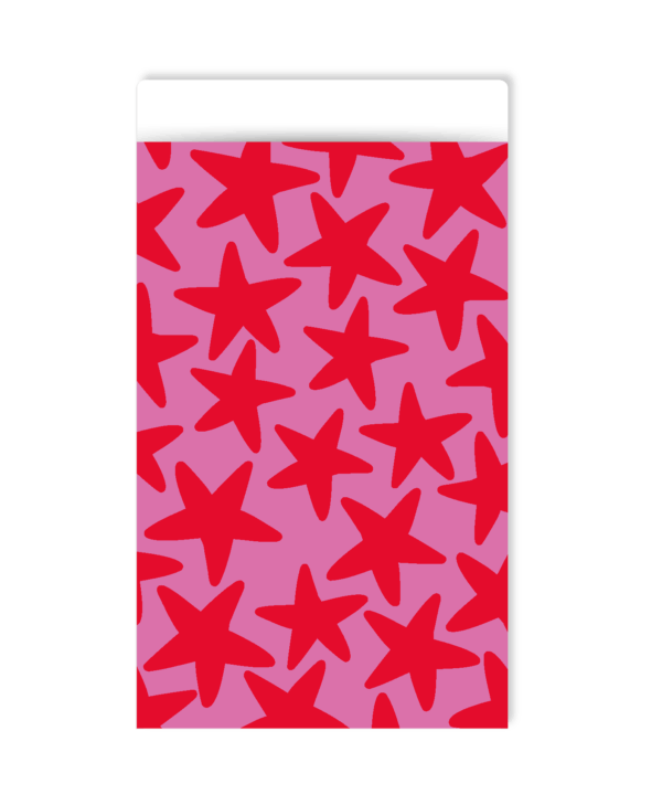 Dubbelzijdig inpakpapier | Stars pink/red - Afbeelding 4