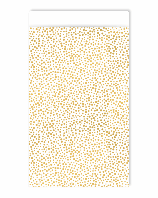 Inpakzakje | Luxury dots white/gold