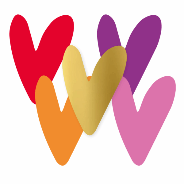 Sticker | Harten div. kleuren (5 varianten)