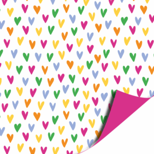 Dubbelzijdig inpakpapier | Lots of love multicolor