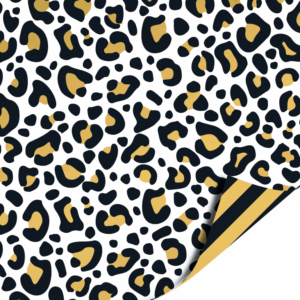 Dubbelzijdig inpakpapier | Leopard white/gold