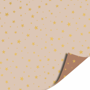 Dubbelzijdig inpakpapier | Little stars beige/gold