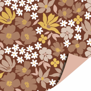 Dubbelzijdig inpakpapier | Mokka flowers