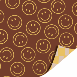Dubbelzijdig inpakpapier | Smiley mokka