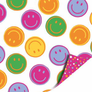 Dubbelzijdig inpakpapier | Smiley multicolor