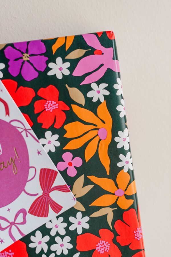 Dubbelzijdig inpakpapier | Colorful flowers - Afbeelding 3