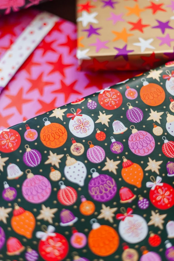 Dubbelzijdig inpakpapier | Christmas ornaments - Afbeelding 3