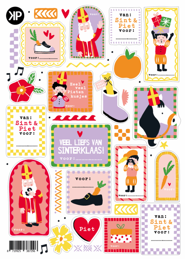Stickervel Sint