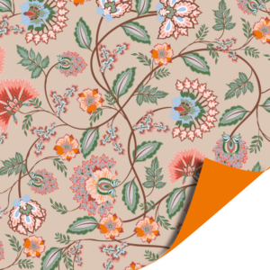 Dubbelzijdig inpakpapier | Beige bloemen