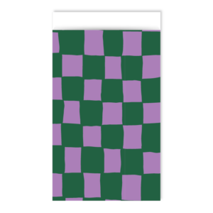 Inpakzakje | Handdraw grid green/purple